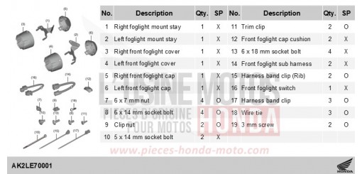 KIT,FR FOG LIGHT ATT ADV350AS de 2025